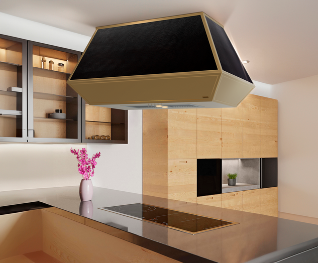 Premium Copper-Brass Range Hood Island Mount Altiplano