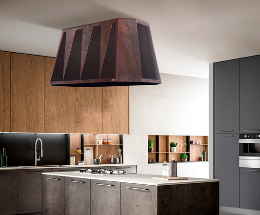 Premium Copper Range Hood Island Mount Aztek