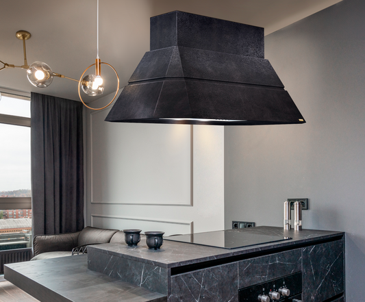 Premium Copper Volcano Range Hood Island Mount Teotihuacan