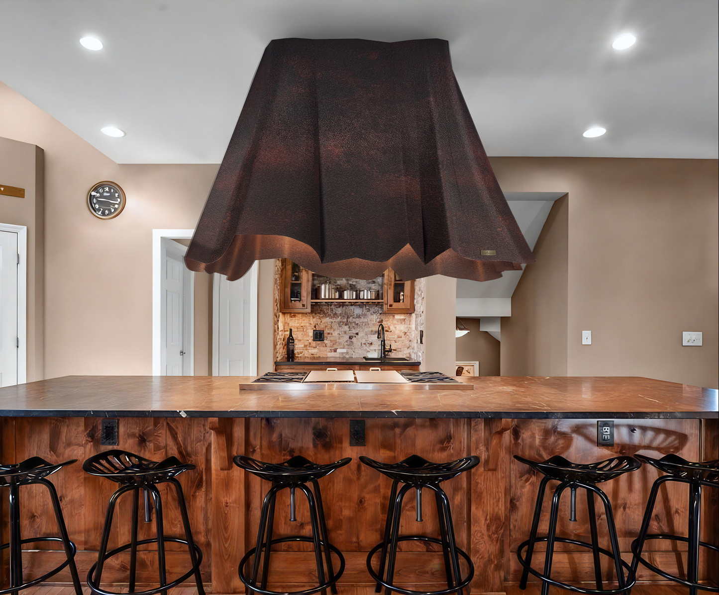 Premium Copper Volcano Range Hood Island Mount Sierra