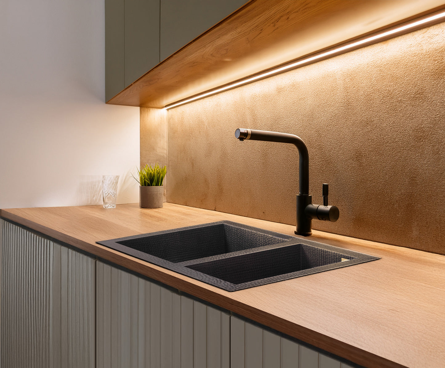 Premium Copper Kitchen Sink 60/40