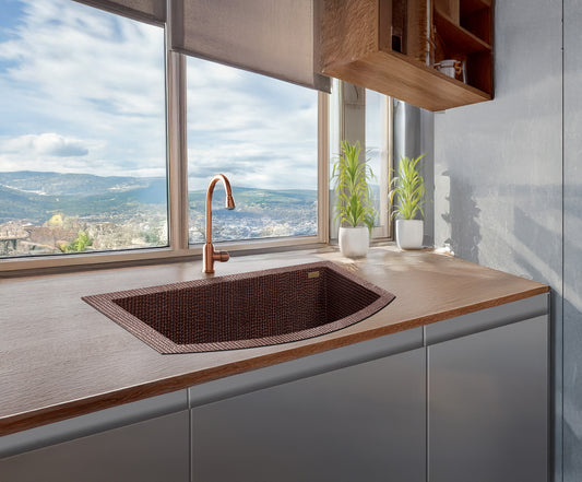 Premium Copper Round Front Kitchen Sink