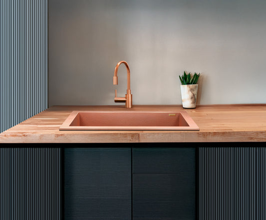 Premium Copper Kitchen Sink High Tab