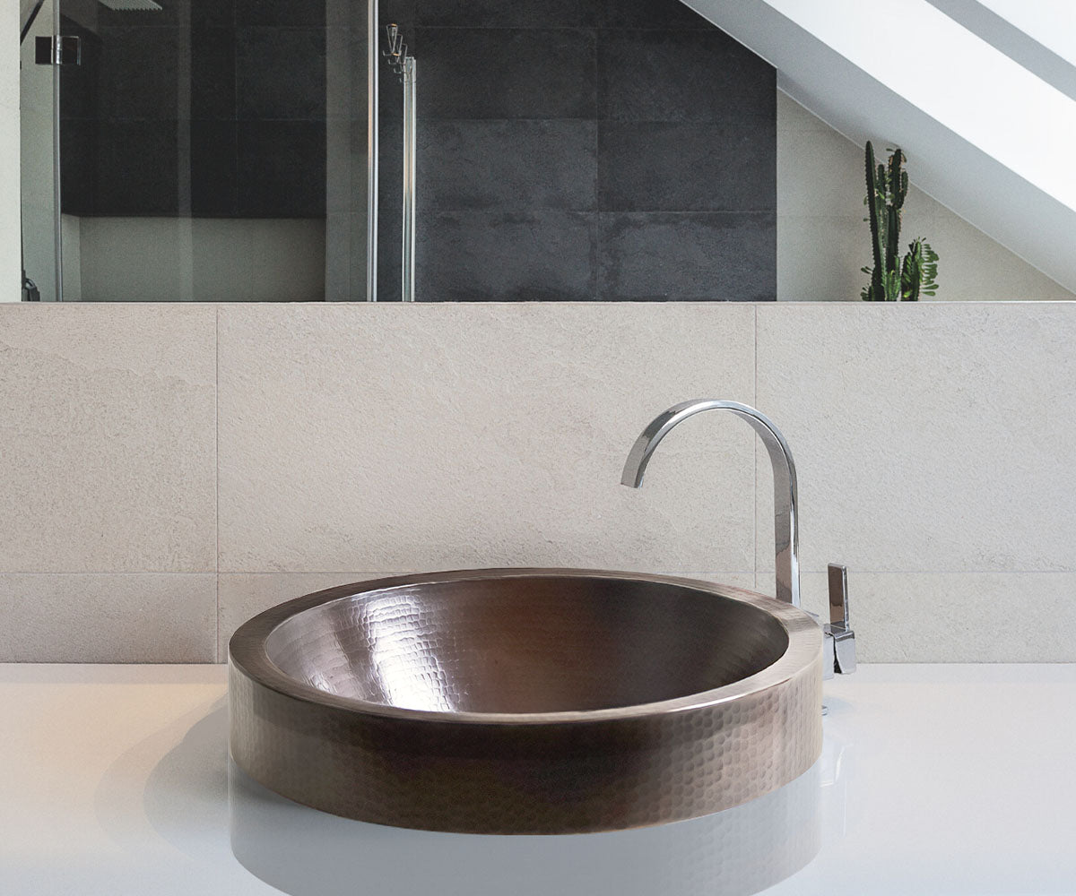 Premium Copper Oval Special Bath Sink With Apron
