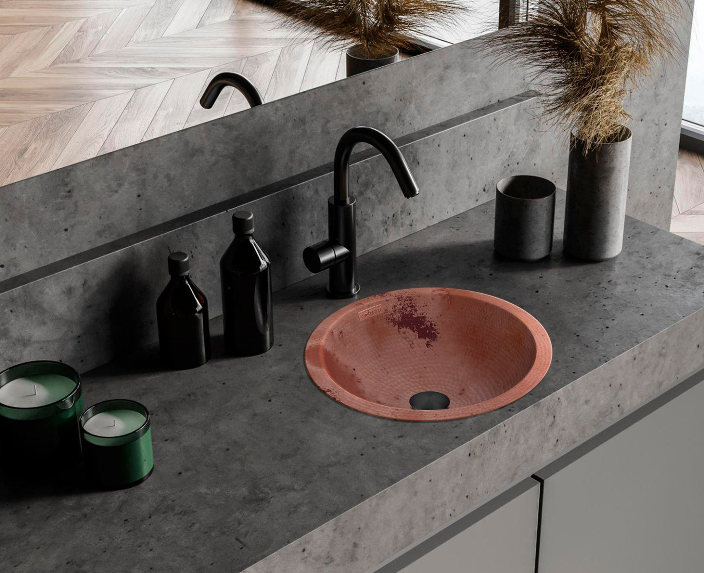 PremiumCopper Round Bath Sink Flat Lip