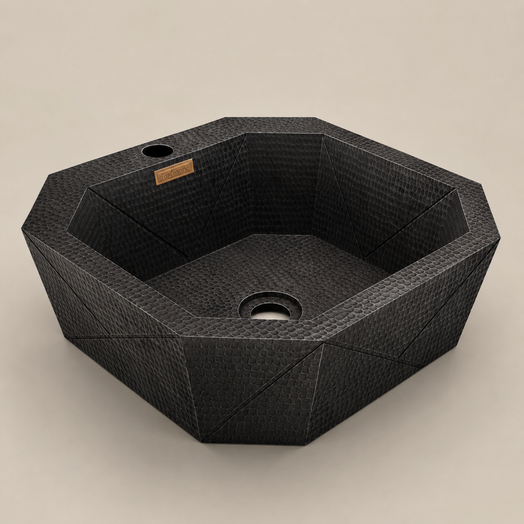 Premium Copper Vessel Sink Origami Design