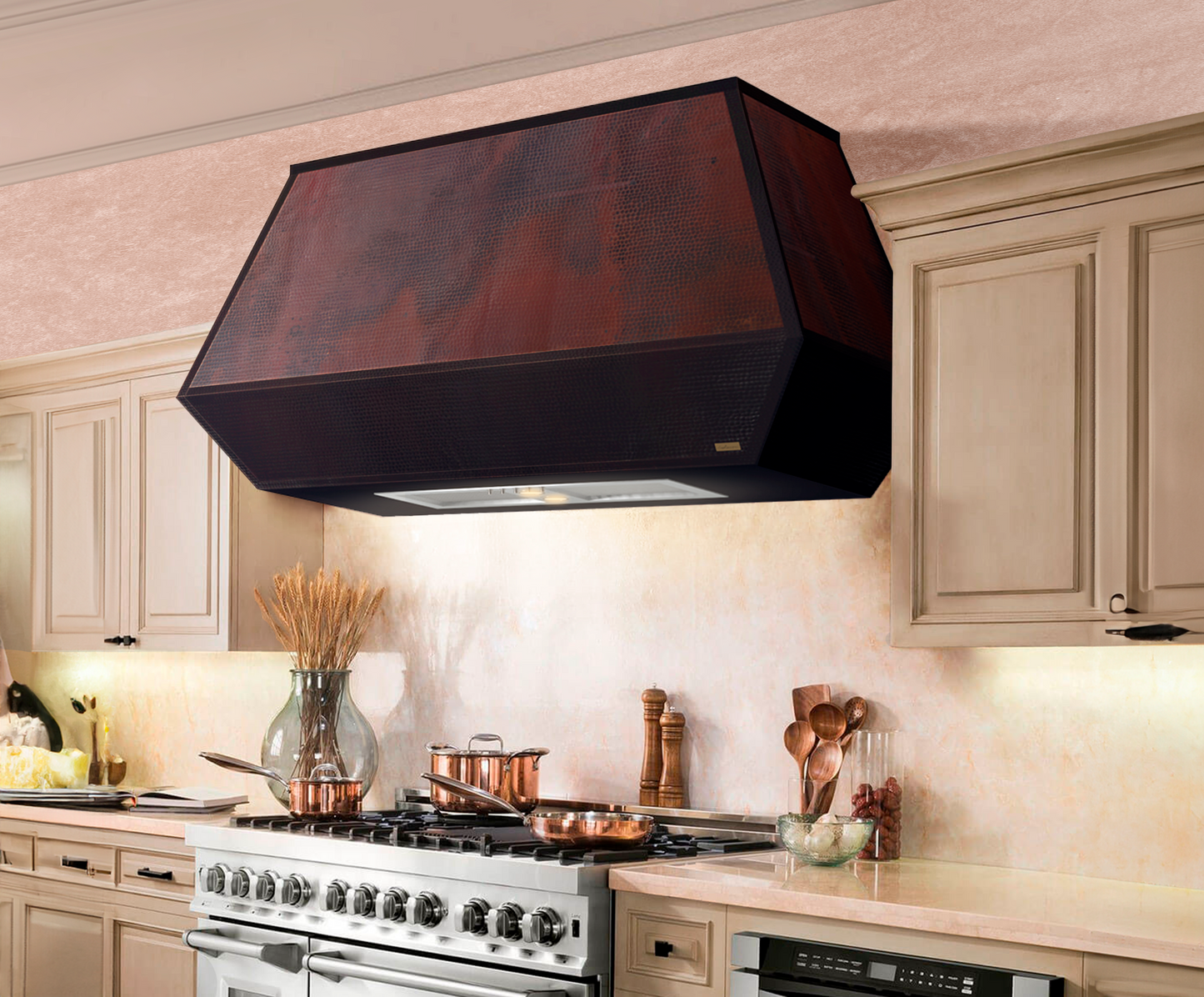 Premium Copper Range Hood Wall Mount Altiplano