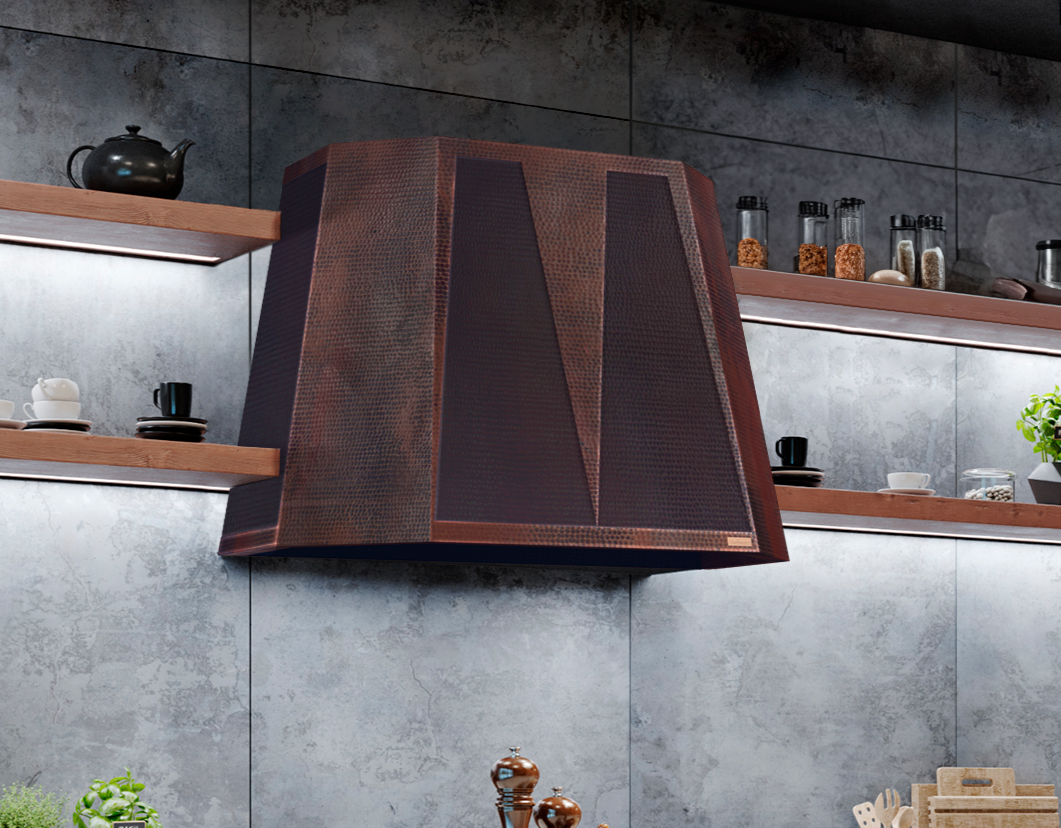 Premium Copper Range Hood Wall Mount Aztek