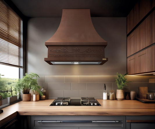 Premium Copper Range Hood Wall Mount Tower