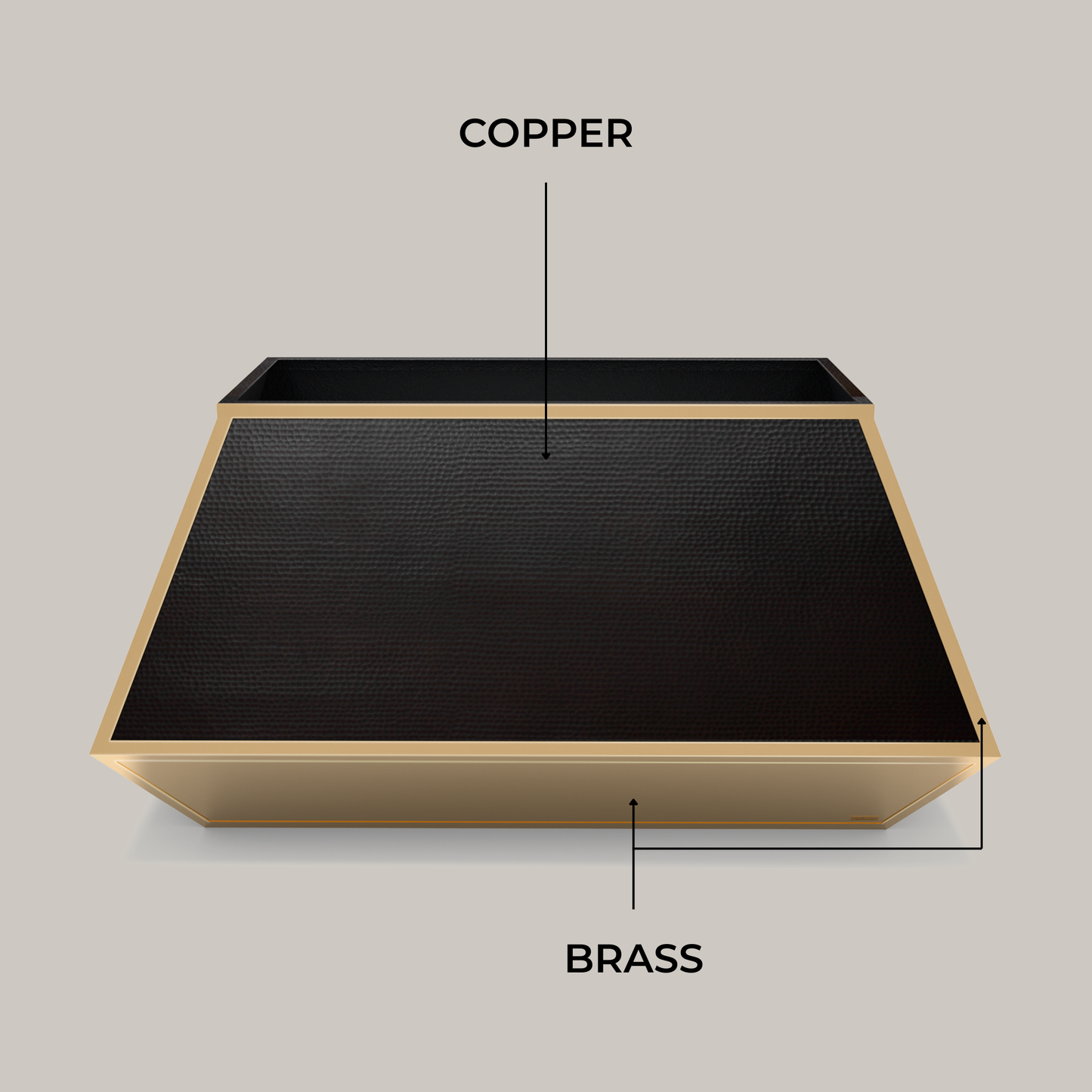 Premium Copper-Brass Range Hood Island Mount Altiplano