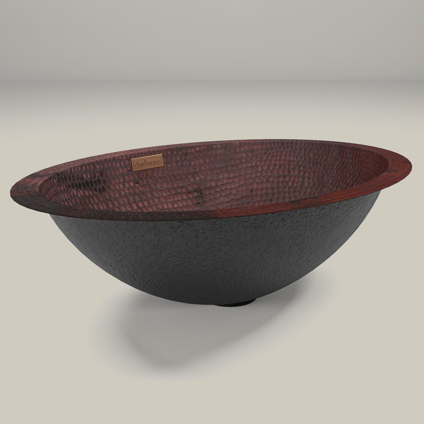 Premium Copper Oval Bath Sink Flat Lip