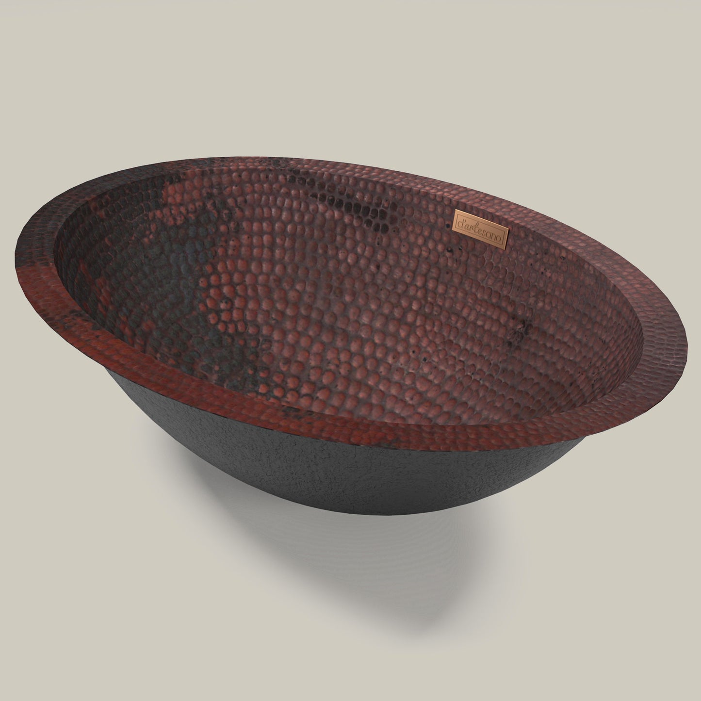 Premium Copper Oval Bath Sink Flat Lip