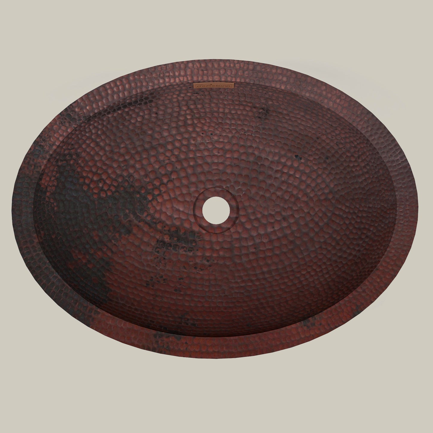 Premium Copper Oval Bath Sink Flat Lip