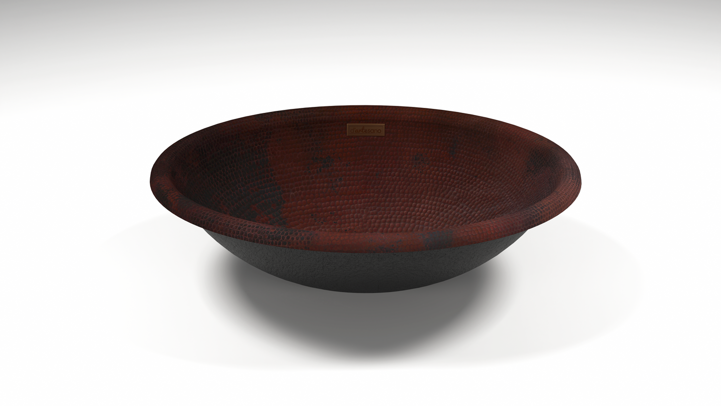 Premium Copper Oval Bath Sink Round Lip