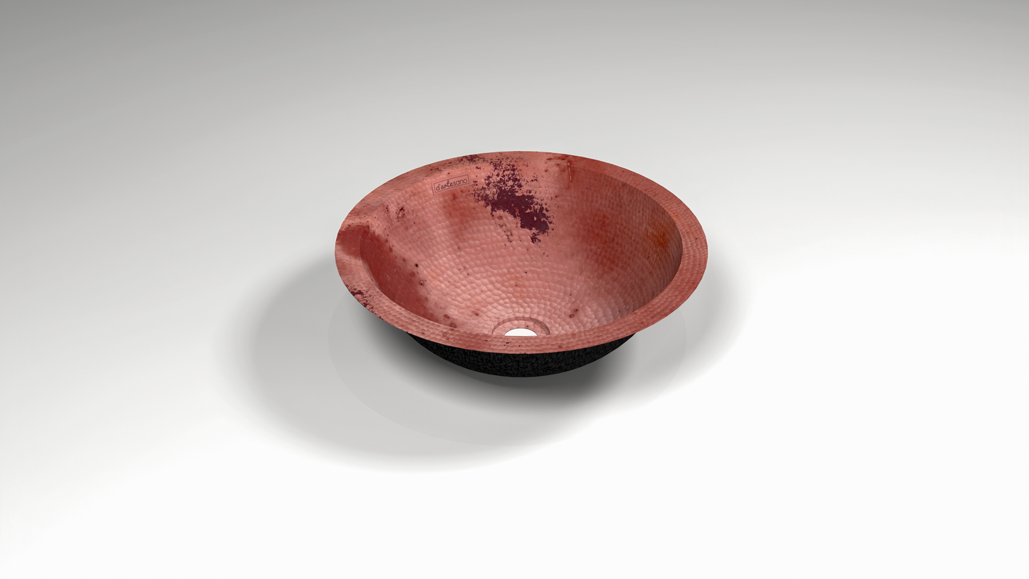PremiumCopper Round Bath Sink Flat Lip