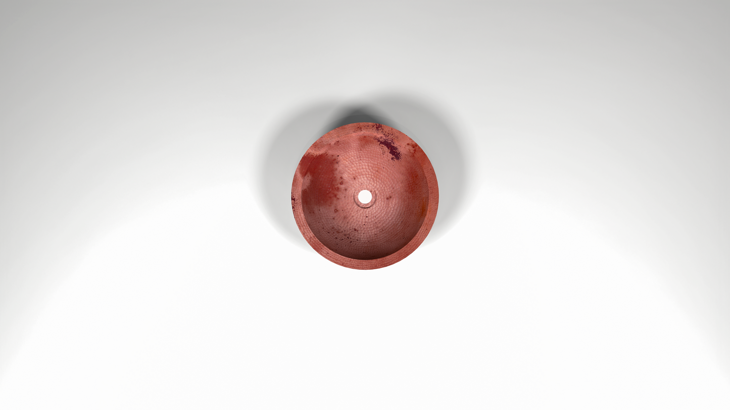 PremiumCopper Round Bath Sink Flat Lip
