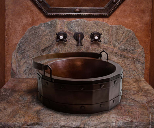 Premium Copper Vessel Sink Bucket Design
