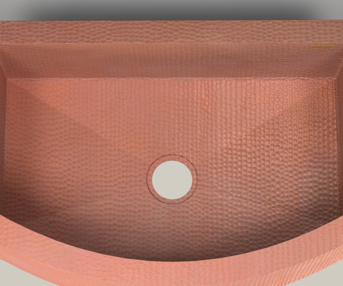 Premium Copper Farmhouse Round Apron Kitchen Sink Silver Design