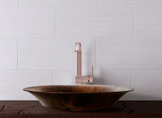 Premium Copper Round Special Bath Sink Canoa Design