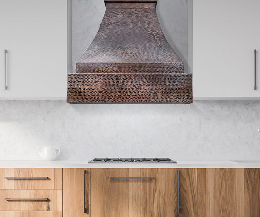 Premium Copper Range Hood Wall Mount Pyramid