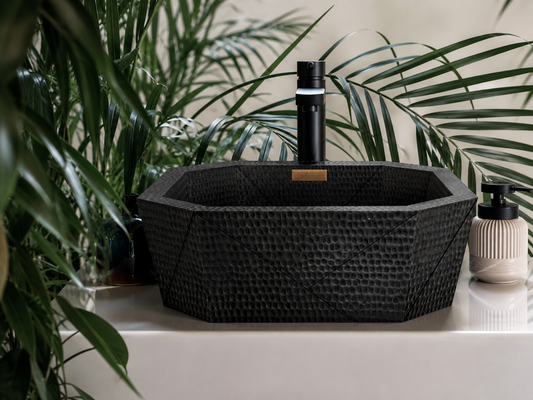 Premium Copper Vessel Sink Origami Design