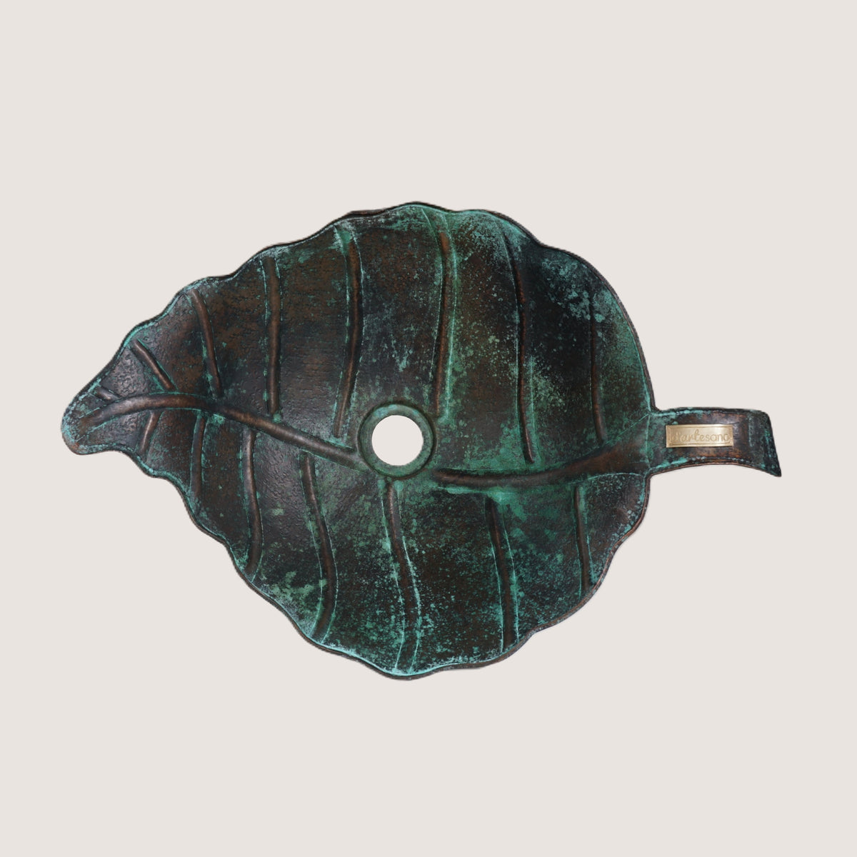 Premium Copper Vessel Sink Oak Leaf Design