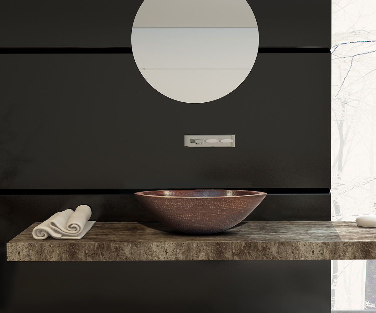 Premium Copper Oval Vessel Sink Double Wall